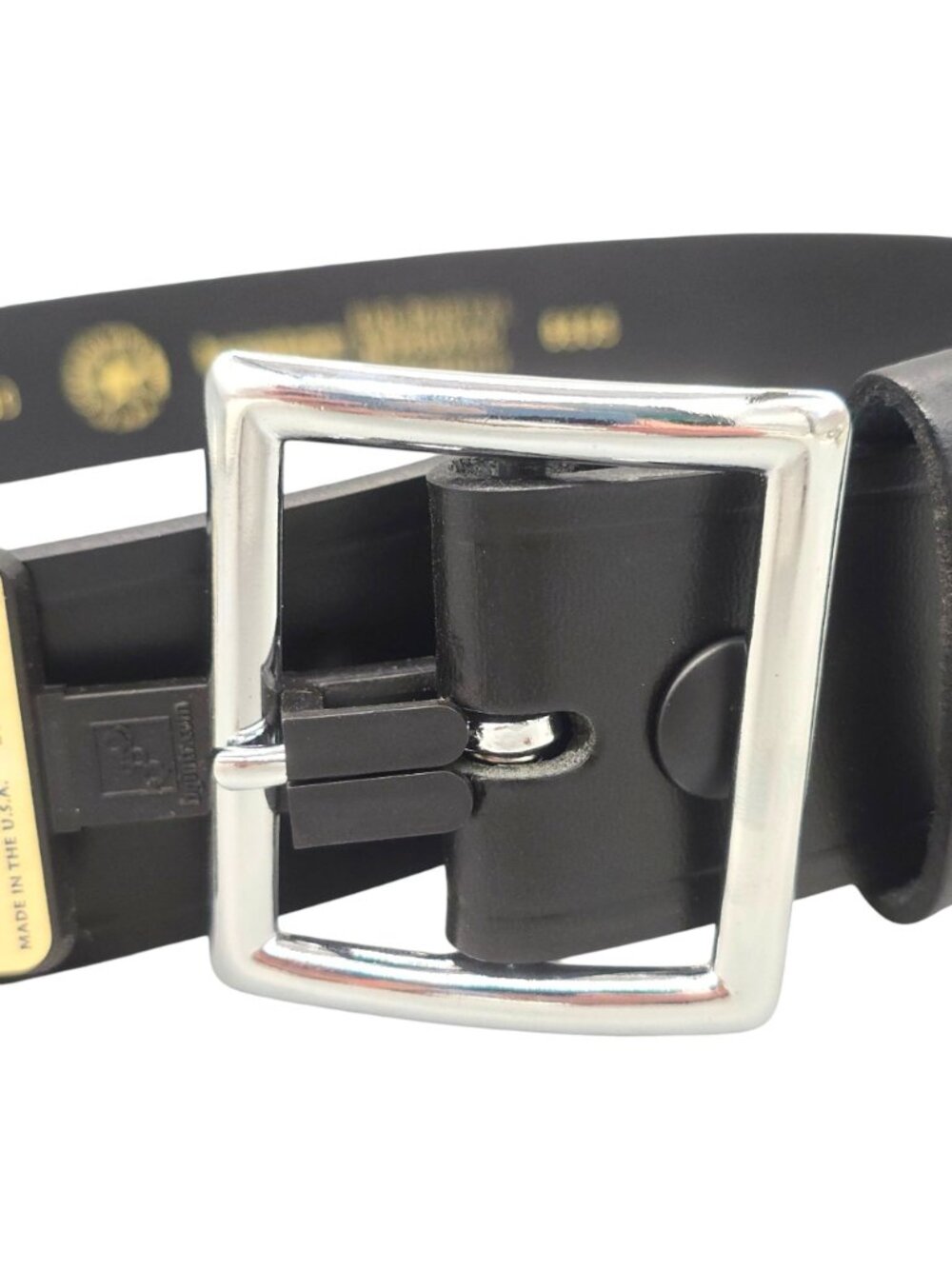Boston Leather 1.75" Full Grain Leather Garrison Belt Size 30 Black Made In USA - Picture 9 of 10